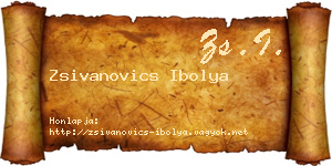Zsivanovics Ibolya névjegykártya